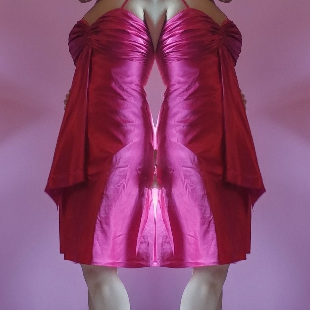 Anny Lee Fuschia Satin Dress